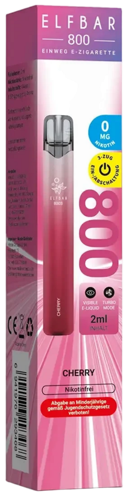 Elfbar Elfbar 800 - Cherry - 800 Züge / Nikotinfrei - Einweg E-Zigarette