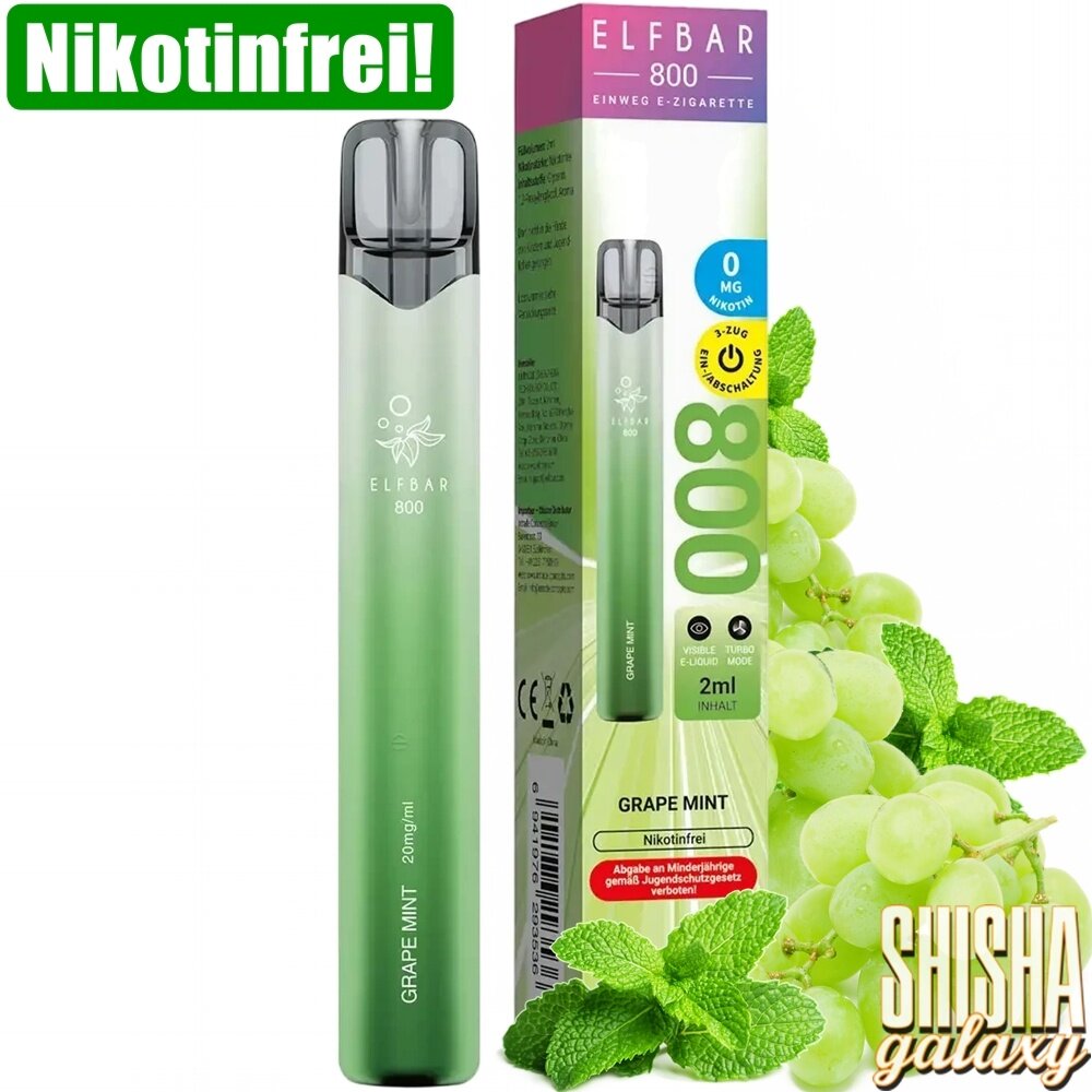 Elfbar Elfbar 800 - Grape Mint - 800 Züge / Nikotinfrei - Einweg E-Zigarette