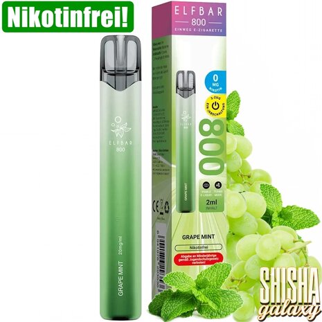 Elfbar Elfbar 800 - Grape Mint - 800 Züge / Nikotinfrei - Einweg E-Zigarette
