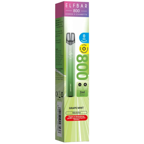 Elf Bar Elf Bar 800 - Grape Mint - Einweg E-Shisha - 800 Züge / Nikotinfrei