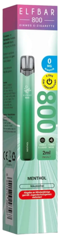 Elfbar Elfbar 800 - Menthol - 800 Züge / Nikotinfrei - Einweg E-Zigarette