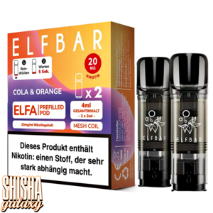 Elf Bar ELFA - Cola & Orange - Liquid Pod - Nikotin 20 mg - 2er Pack Elf Bar ELFA - Cola & Orange - Liquid Pod - Nikotin 20 mg - 2er Pack