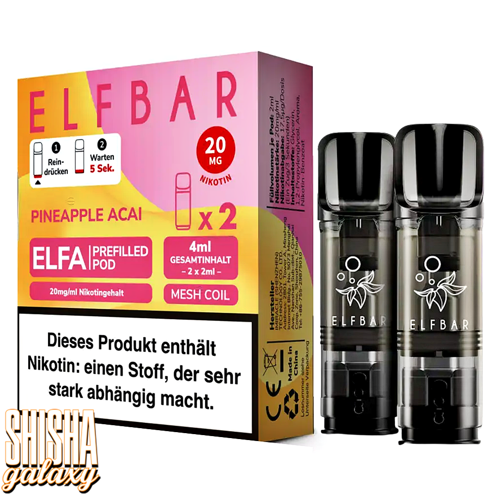 Elfbar Elfbar - ELFA - Pineapple Acai - Liquid Pod - 2 ml - Nikotin 20 mg - 2er Pack (4ml) Elfbar Elfbar - ELFA - Pineapple Acai - Liquid Pod - 2 ml - Nikotin 20 mg - 2er Pack (4ml)