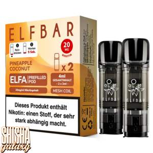 Elf Bar ELFA - Pineapple Coconut - Liquid Pod - Nikotin 20 mg - 2er Pack Elf Bar ELFA - Pineapple Coconut - Liquid Pod - Nikotin 20 mg - 2er Pack