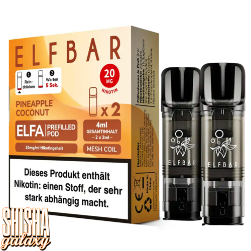 Elf Bar ELFA - Pineapple Coconut - Liquid Pod - Nikotin 20 mg - 2er Pack Elf Bar ELFA - Pineapple Coconut - Liquid Pod - Nikotin 20 mg - 2er Pack