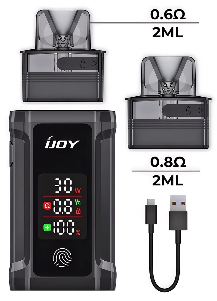 IJoy IJoy Captain 30 - Leer-Pods - 2 ml - 0,8 Ohm - 2er Pack