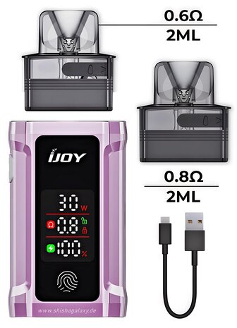IJoy IJOY Captain 30 - Pod Kit - Akku 1050 mAh - 2ml - Pink - E-Zigaretten-Set inkl. 2x Leer-Pods IJoy IJOY Captain 30 - Pod Kit - Akku 1050 mAh - 2ml - Pink - E-Zigaretten-Set inkl. 2x Leer-Pods