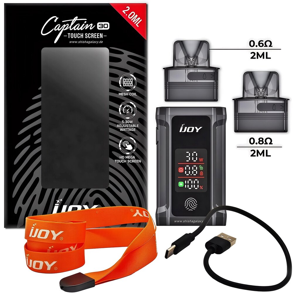 IJoy IJOY Captain 30 - Pod Kit - Akku 1050 mAh - 2ml - Blue - E-Zigaretten-Set inkl. 2x Leer-Pods IJoy IJOY Captain 30 - Pod Kit - Akku 1050 mAh - 2ml - Blue - E-Zigaretten-Set inkl. 2x Leer-Pods