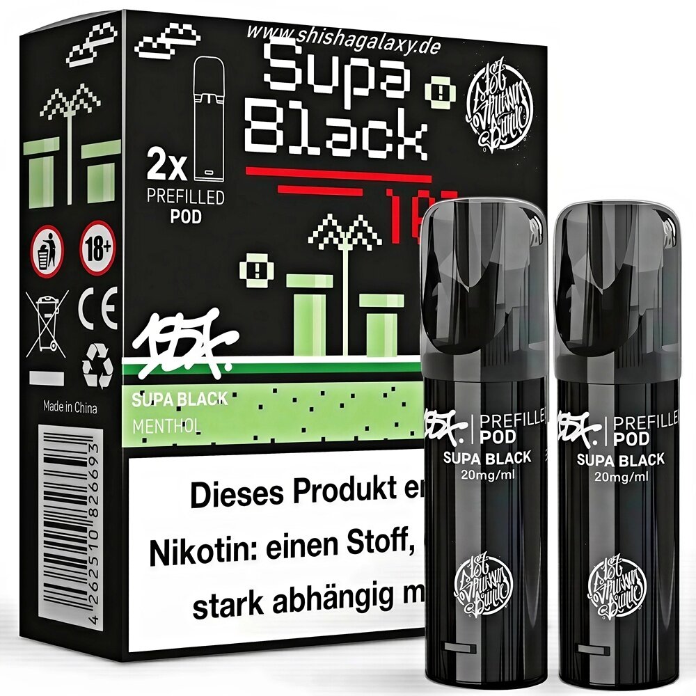 187 Pods - Supa Black - Liquid Pod - Nikotin 20mg - 2er Pack (4ml)