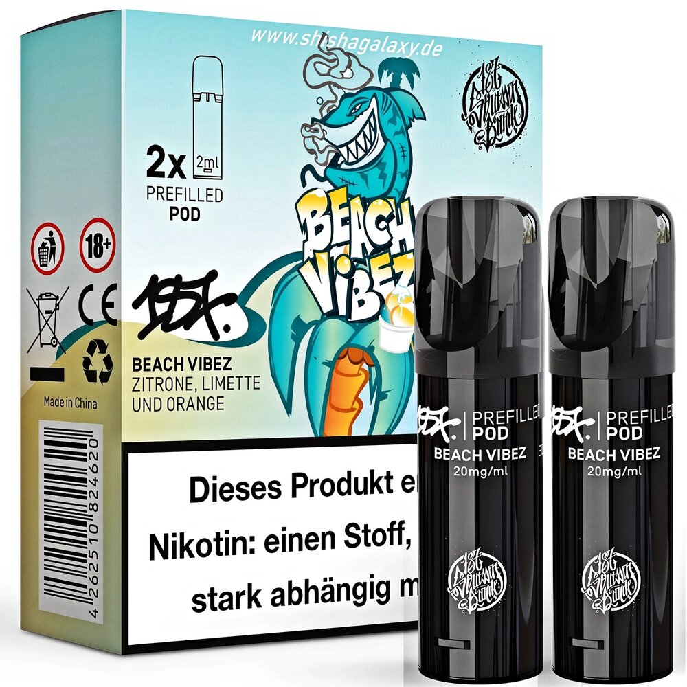 187 Pods -Beach Vibez - Liquid Pod - 2 ml / Nikotin 20 mg - 2er Pack -  Shisha Galaxy
