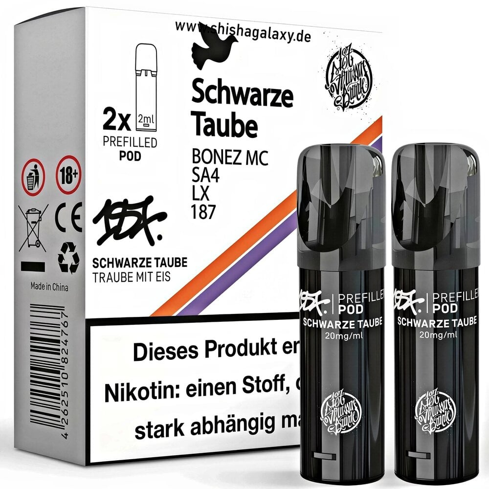187 Pods - Schwarze Taube - Liquid Pod - 2 ml / Nikotin 20 mg