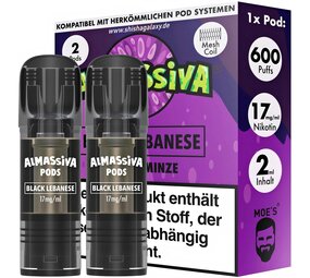 Al Massiva Black Lebanese - Liquid Pod - Nikotin 17 mg - 2er Pack Al Massiva Black Lebanese - Liquid Pod - Nikotin 17 mg - 2er Pack