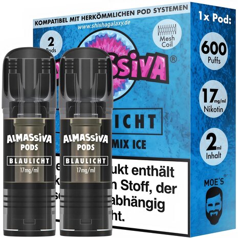 Al Massiva Al Massiva - Blaulicht - Liquid Pod - 2 ml - Nikotin 17 mg - 2er Pack (4ml) Al Massiva Al Massiva - Blaulicht - Liquid Pod - 2 ml - Nikotin 17 mg - 2er Pack (4ml)