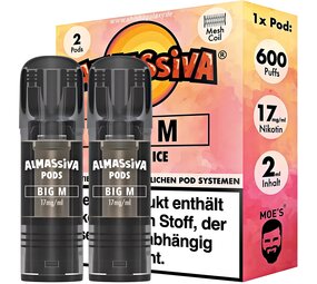 Al Massiva Big M - Liquid Pod - Nikotin 17 mg - 2er Pack Al Massiva Big M - Liquid Pod - Nikotin 17 mg - 2er Pack