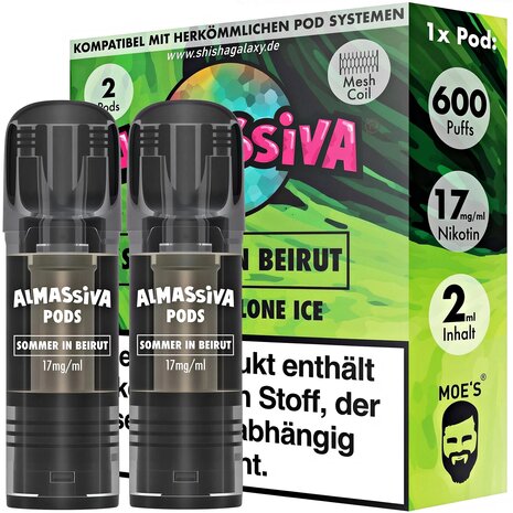 Al Massiva Al Massiva - Sommer in Beirut - Liquid Pod - 2 ml - Nikotin 17 mg - 2er Pack (4ml) Al Massiva Al Massiva - Sommer in Beirut - Liquid Pod - 2 ml - Nikotin 17 mg - 2er Pack (4ml)