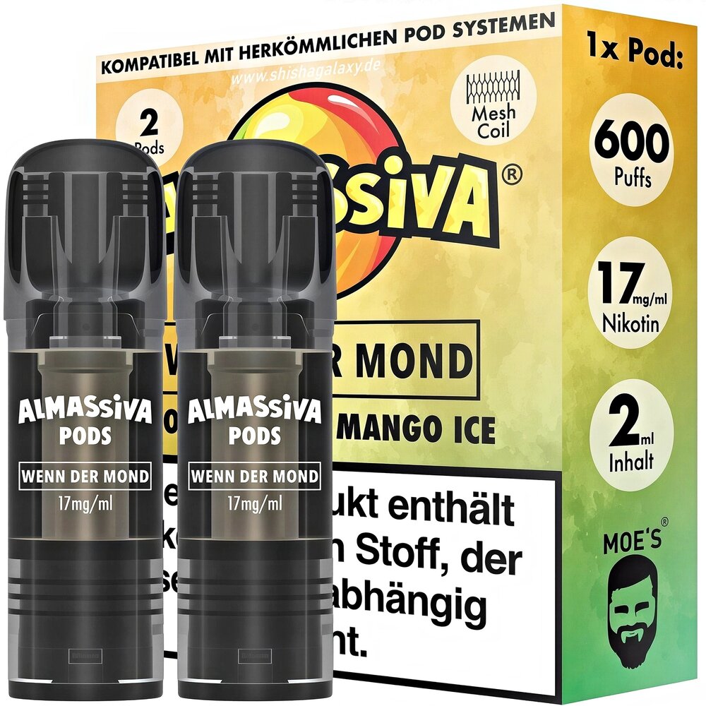Al Massiva Al Massiva - Wenn der Mond - Liquid Pod - 2 ml - Nikotin 17 mg - 2er Pack (4ml) Al Massiva Al Massiva - Wenn der Mond - Liquid Pod - 2 ml - Nikotin 17 mg - 2er Pack (4ml)