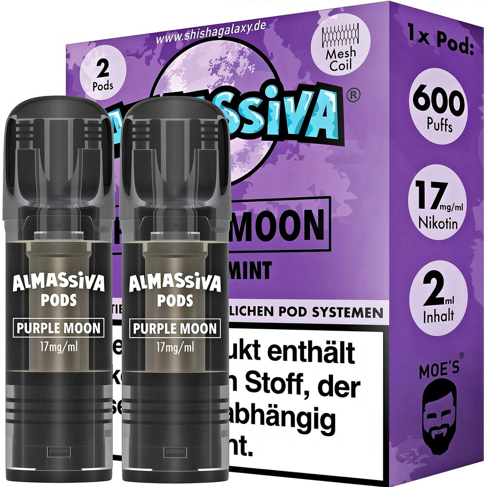 Al Massiva Al Massiva - Purple Moon - Liquid Pod - 2 ml - Nikotin 17 mg - 2er Pack (4ml) Al Massiva Al Massiva - Purple Moon - Liquid Pod - 2 ml - Nikotin 17 mg - 2er Pack (4ml)