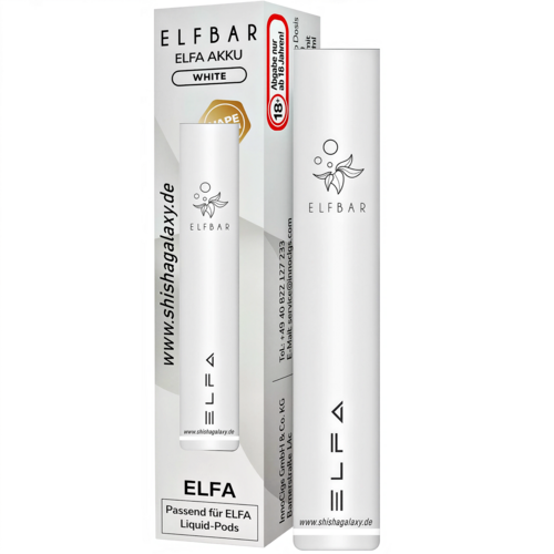 Elf Bar Elfbar - ELFA - Pod Kit - Akku 500 mAh - White - E-Zigarette Elf Bar Elfbar - ELFA - Pod Kit - Akku 500 mAh - White - E-Zigarette