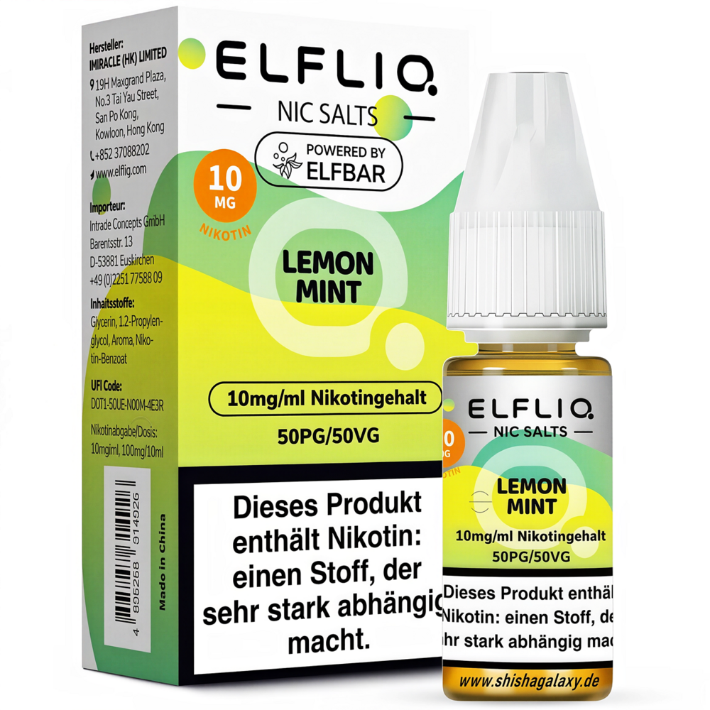 Elfliq ELFLIQ / Elfbar - Lemon Mint - E-Liquid - Nikotin 10 mg/ml