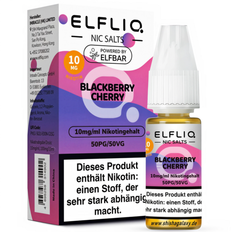 Elfliq ELFLIQ / Elfbar - Blackberry Cherry - E-Liquid - Nikotin 10 mg/ml