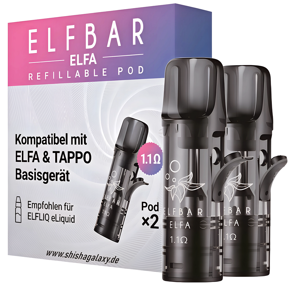 Elfbar - ELFA & Tappo - Leer-Pods - Liquid Pods - 2er Pack - 1,1 Ohm