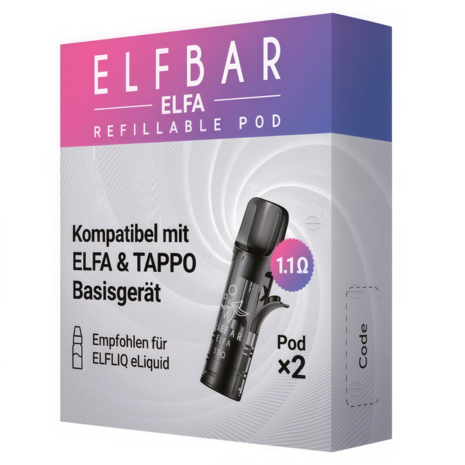 Elfbar Elfbar - ELFA & Tappo - Leer-Pods - 2er Pack - 1,1 Ohm