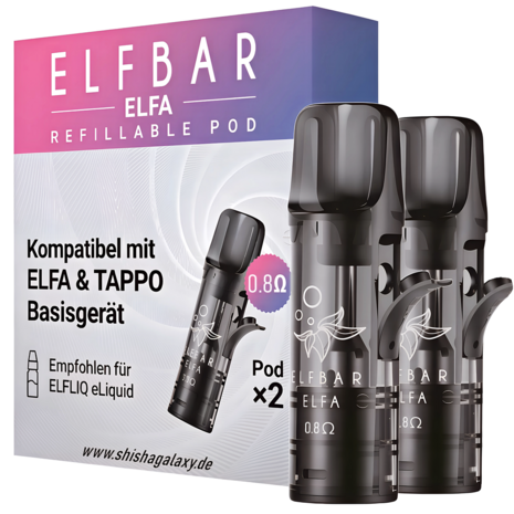 Elfbar Elfbar - ELFA & Tappo - Liquid Leer-Pods - 2er Pack - 0,8 Ohm Elfbar Elfbar - ELFA & Tappo - Liquid Leer-Pods - 2er Pack - 0,8 Ohm