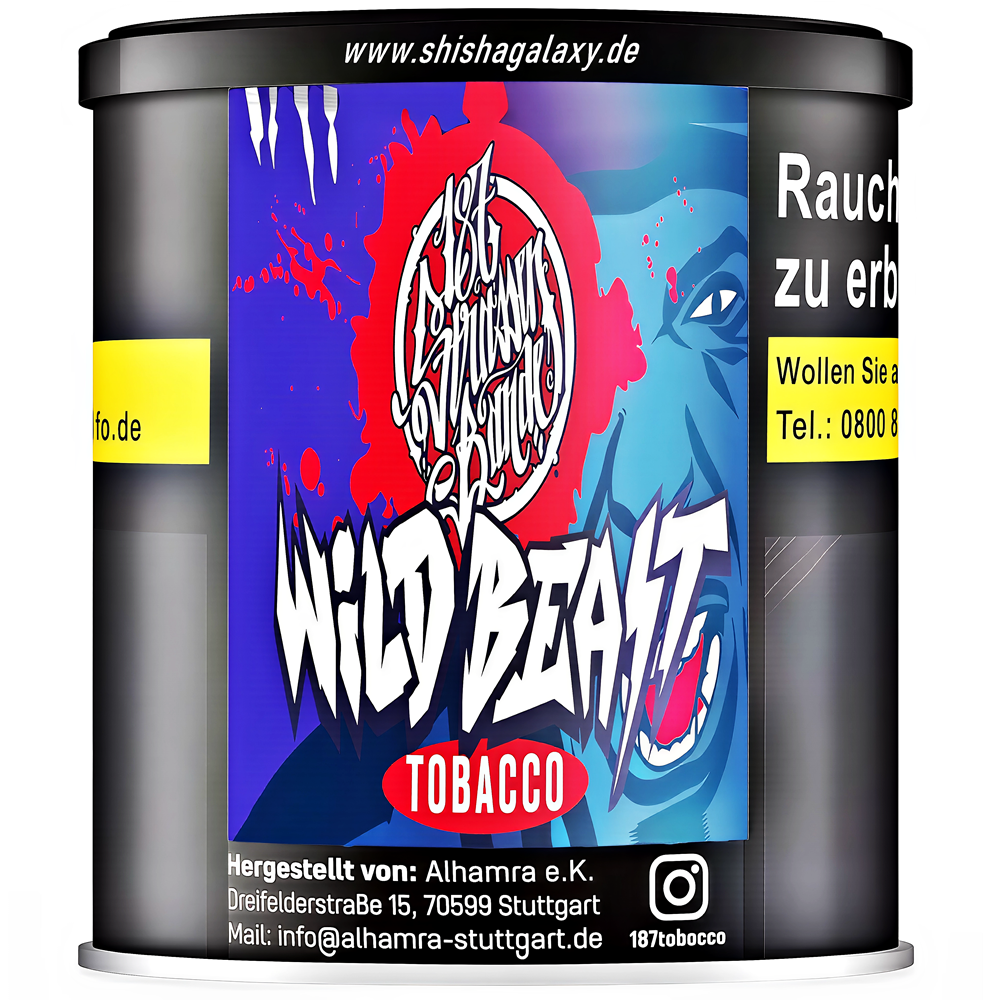 187 Strassenbande 187 Strassenbande - Wild Beast (200g) - Shisha Tabak 187 Strassenbande 187 Strassenbande - Wild Beast (200g) - Shisha Tabak
