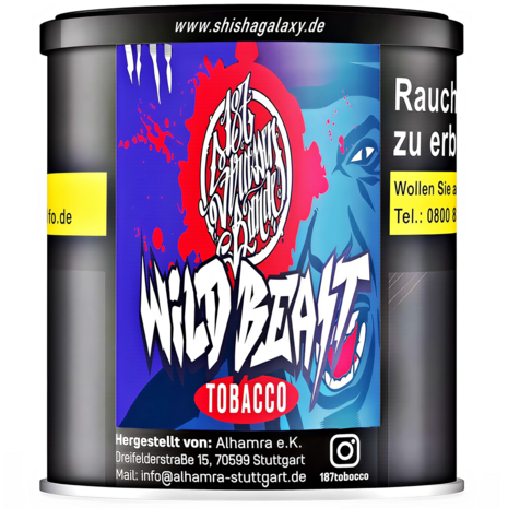 187 Strassenbande 187 Strassenbande - Wild Beast (200g) - Shisha Tabak 187 Strassenbande 187 Strassenbande - Wild Beast (200g) - Shisha Tabak