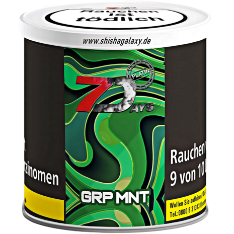 7 Days Platin 7 Days Platin - Grape Mint (200g) - Shisha Tabak