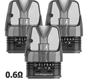 Elfbar ELFX - Leer-Pods - 0,6 Ohm - 3er Pack Elfbar ELFX - Leer-Pods - 0,6 Ohm - 3er Pack
