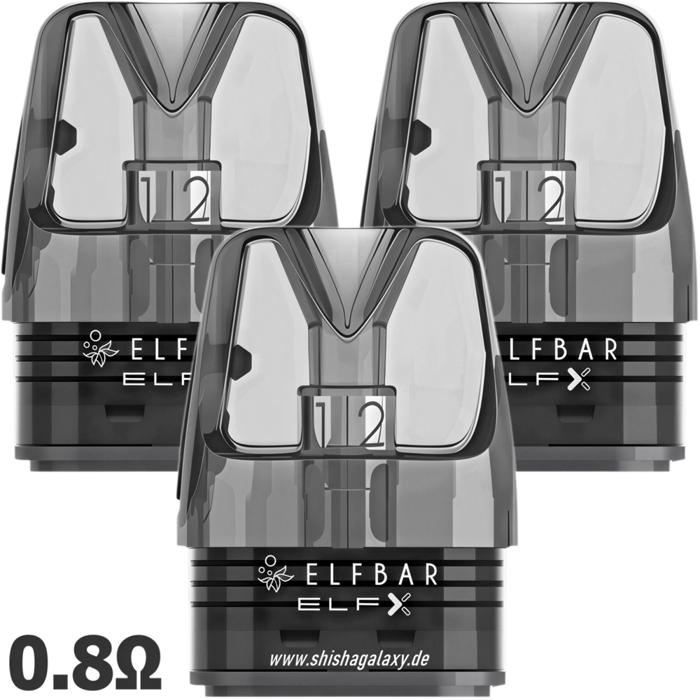 Elfbar Elfbar ELFX - Leer-Pods - 0,8 Ohm - 3er Pack Elfbar Elfbar ELFX - Leer-Pods - 0,8 Ohm - 3er Pack