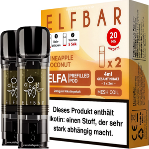 Elfbar ELFA - Pineapple Coconut - Liquid Pod - Nikotin 20 mg - 2er Pack Elfbar ELFA - Pineapple Coconut - Liquid Pod - Nikotin 20 mg - 2er Pack