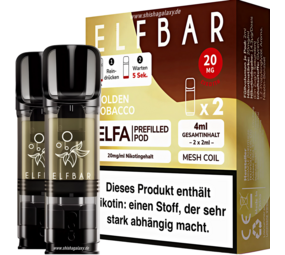 elfbar pods golden tobacco 187 Prefilled Pods | 18 Sorten | 20mg | 6,90€ main image 1