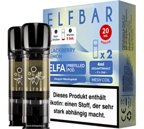 Elfbar ELFA - Blackberry Lemon - Liquid Pod - Nikotin 20 mg - 2er Pack Elfbar ELFA - Blackberry Lemon - Liquid Pod - Nikotin 20 mg - 2er Pack