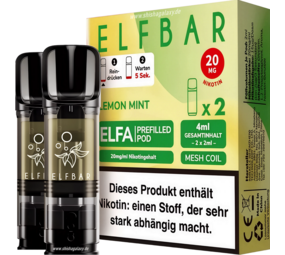 Elfbar ELFA - Lemon Mint - Liquid Pod - Nikotin 20 mg - 2er Pack Elfbar ELFA - Lemon Mint - Liquid Pod - Nikotin 20 mg - 2er Pack