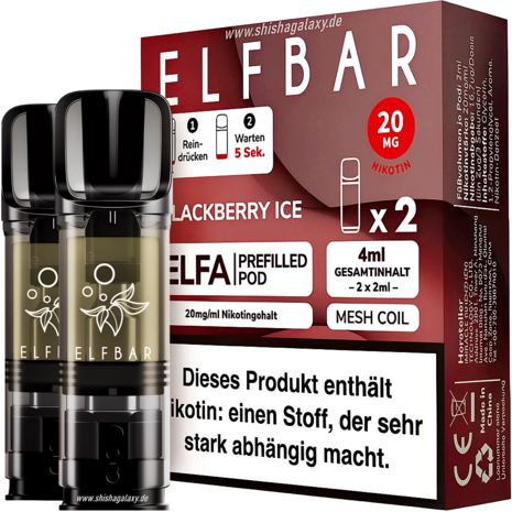 elfbar-shop.de erfahrungen Elfbar ELFA Pods Blackberry Ice 20mg Nikotin ➔ 2er Pack verkehrsfähig Geschmack:Strawberry Ice ELFA von Elf Bar