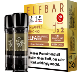 Elfbar ELFA - Pineapple Lemon Qi - Liquid Pod - Nikotin 20 mg - 2er Pack Elfbar ELFA - Pineapple Lemon Qi - Liquid Pod - Nikotin 20 mg - 2er Pack