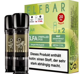 Elfbar ELFA - Pear - Liquid Pod - Nikotin 20 mg - 2er Pack Elfbar ELFA - Pear - Liquid Pod - Nikotin 20 mg - 2er Pack