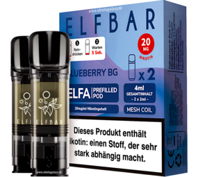Elfbar ELFA - Blueberry BG - Liquid Pod - Nikotin 20 mg - 2er Pack Elfbar ELFA - Blueberry BG - Liquid Pod - Nikotin 20 mg - 2er Pack