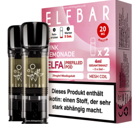 Elfbar ELFA - Pink Lemonade - Liquid Pod - Nikotin 20 mg - 2er Pack Elfbar ELFA - Pink Lemonade - Liquid Pod - Nikotin 20 mg - 2er Pack