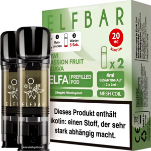 Elfbar ELFA - Kiwi Passion Fruit Guava - Liquid Pod - Nikotin 20 mg - 2er Pack Elfbar ELFA - Kiwi Passion Fruit Guava - Liquid Pod - Nikotin 20 mg - 2er Pack