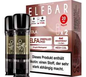 Elfbar ELFA - Cola - Liquid Pod - Nikotin 20 mg - 2er Pack Elfbar ELFA - Cola - Liquid Pod - Nikotin 20 mg - 2er Pack