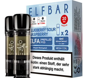 Elfbar ELFA - Blueberry Sour Raspberry - Liquid Pod - Nikotin 20 mg - 2er Pack Elfbar ELFA - Blueberry Sour Raspberry - Liquid Pod - Nikotin 20 mg - 2er Pack