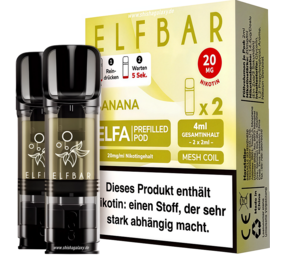 Elfbar ELFA - Banana - Liquid Pod - Nikotin 20 mg - 2er Pack Elfbar ELFA - Banana - Liquid Pod - Nikotin 20 mg - 2er Pack