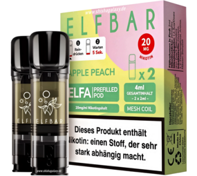 Elfbar ELFA - Apple Peach - Liquid Pod - Nikotin 20 mg - 2er Pack Elfbar ELFA - Apple Peach - Liquid Pod - Nikotin 20 mg - 2er Pack
