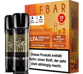 Elfbar ELFA - Tropical Fruit - Liquid Pod - Nikotin 20 mg - 2er Pack Elfbar ELFA - Tropical Fruit - Liquid Pod - Nikotin 20 mg - 2er Pack
