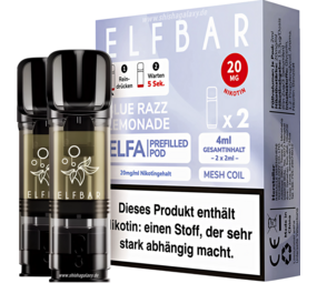 Elfbar ELFA - Blue Razz Lemonade - Liquid Pod - Nikotin 20 mg - 2er Pack Elfbar ELFA - Blue Razz Lemonade - Liquid Pod - Nikotin 20 mg - 2er Pack