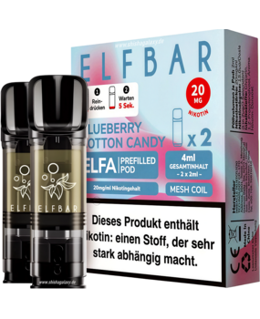 Elfbar ELFA - Blueberry Cotton Candy - Liquid Pod - Nikotin 20 mg - 2er Pack