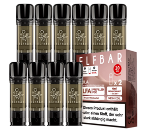 Elfbar ELFA - Cola - Liquid Pod - Nikotin 20 mg - 10er Pack (5x2er Pack) Elfbar ELFA - Cola - Liquid Pod - Nikotin 20 mg - 10er Pack (5x2er Pack)
